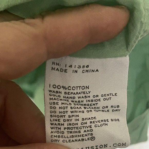 Blue Illusion green cotton tea dress - size 3X - Picture 5 of 6